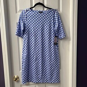 Blue and White Checkered Dress